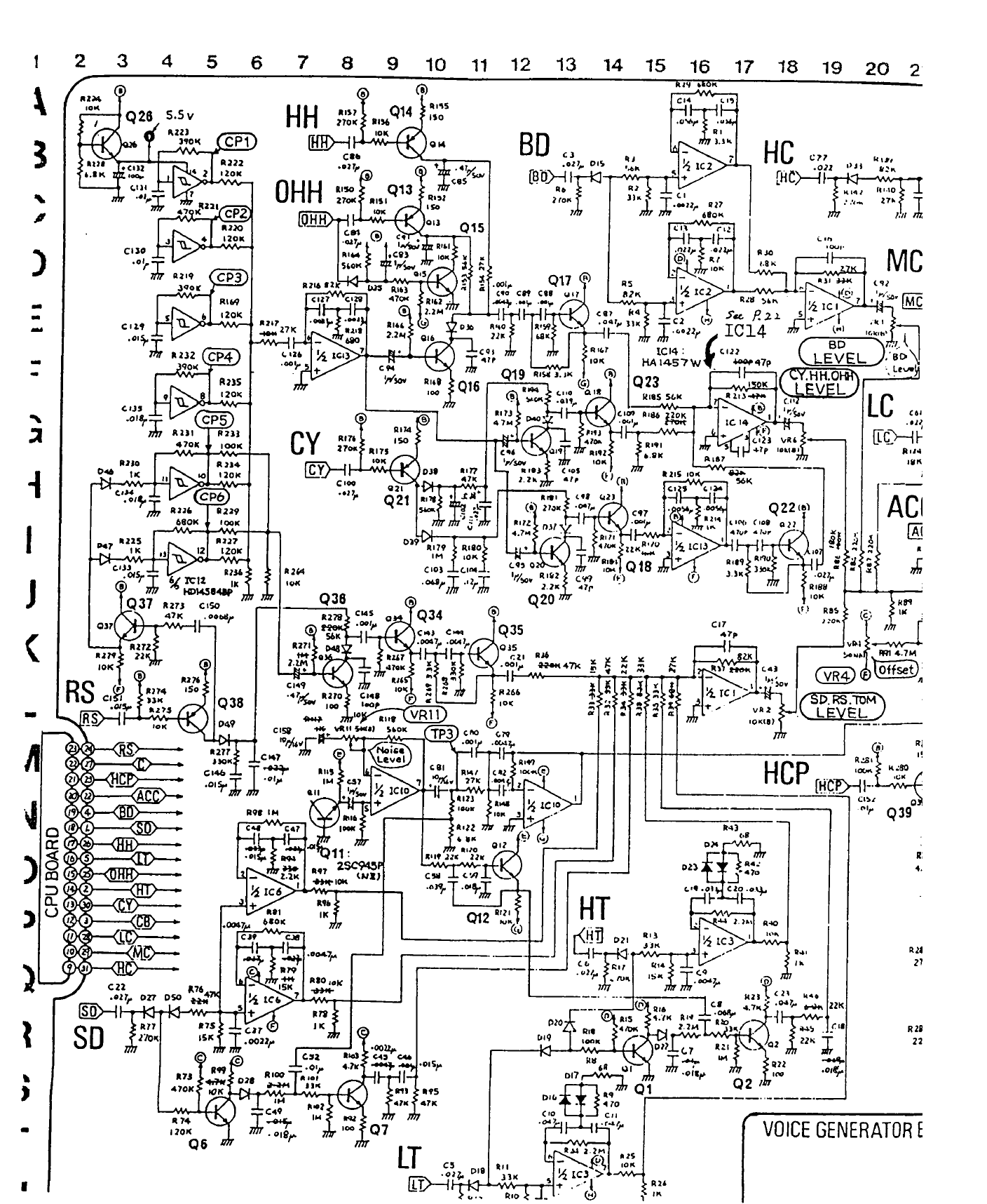CR-8000 factory analogue voice circuit schematic