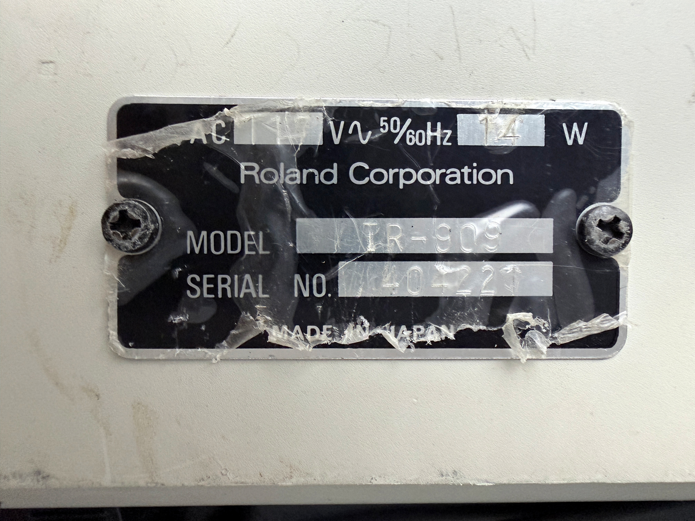 the original manufacturer plate