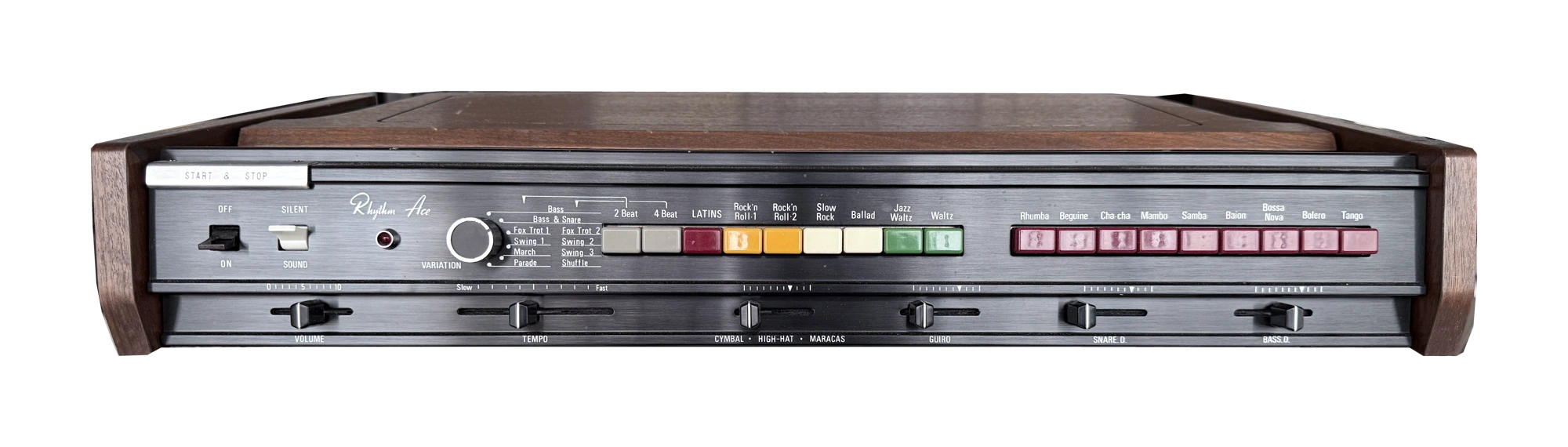 Big Beat Collection Ace Tone Rhythm Ace FR-8L, complete isolated frontal photograph