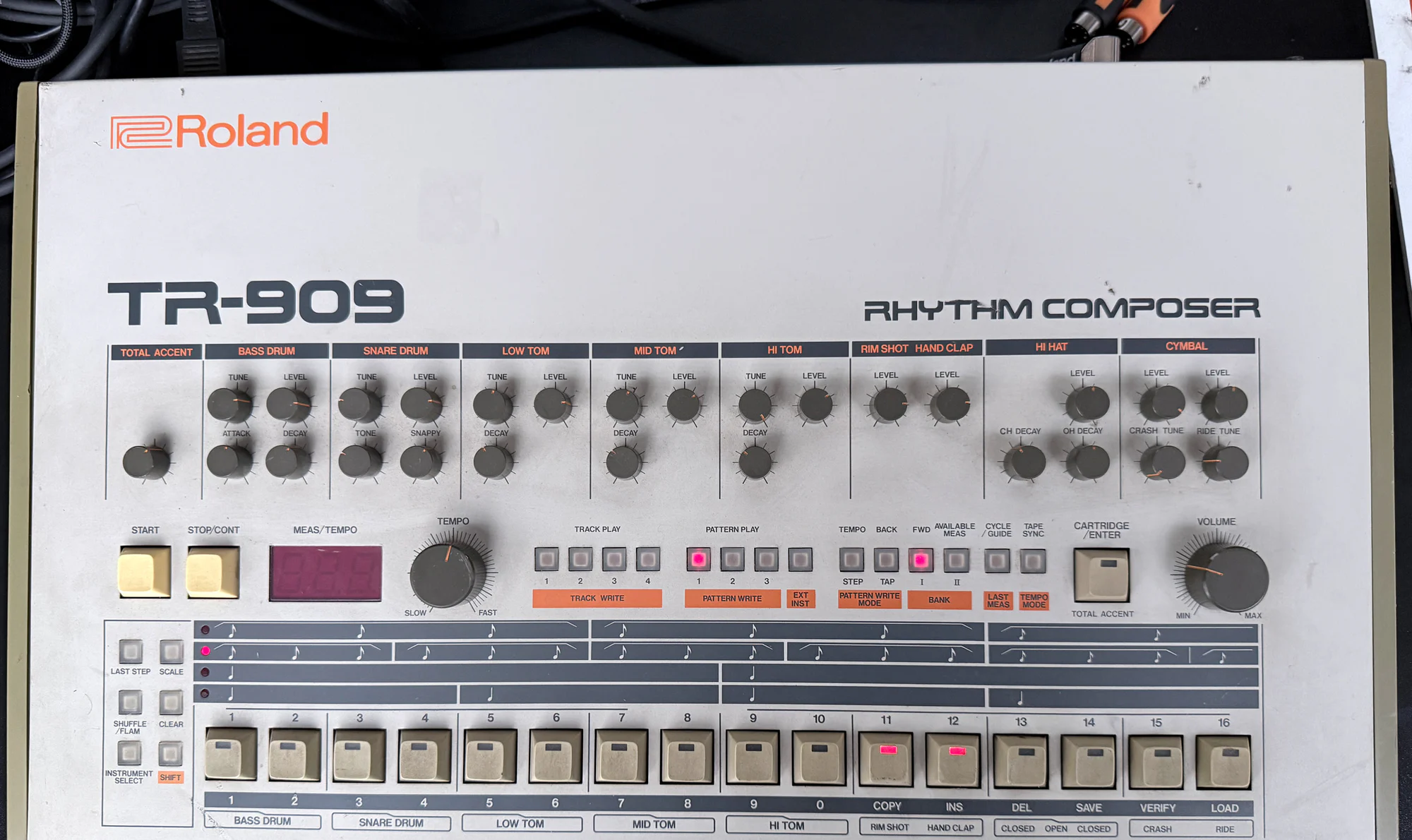 Complete working Big Beat collection TR-909 photographed from above