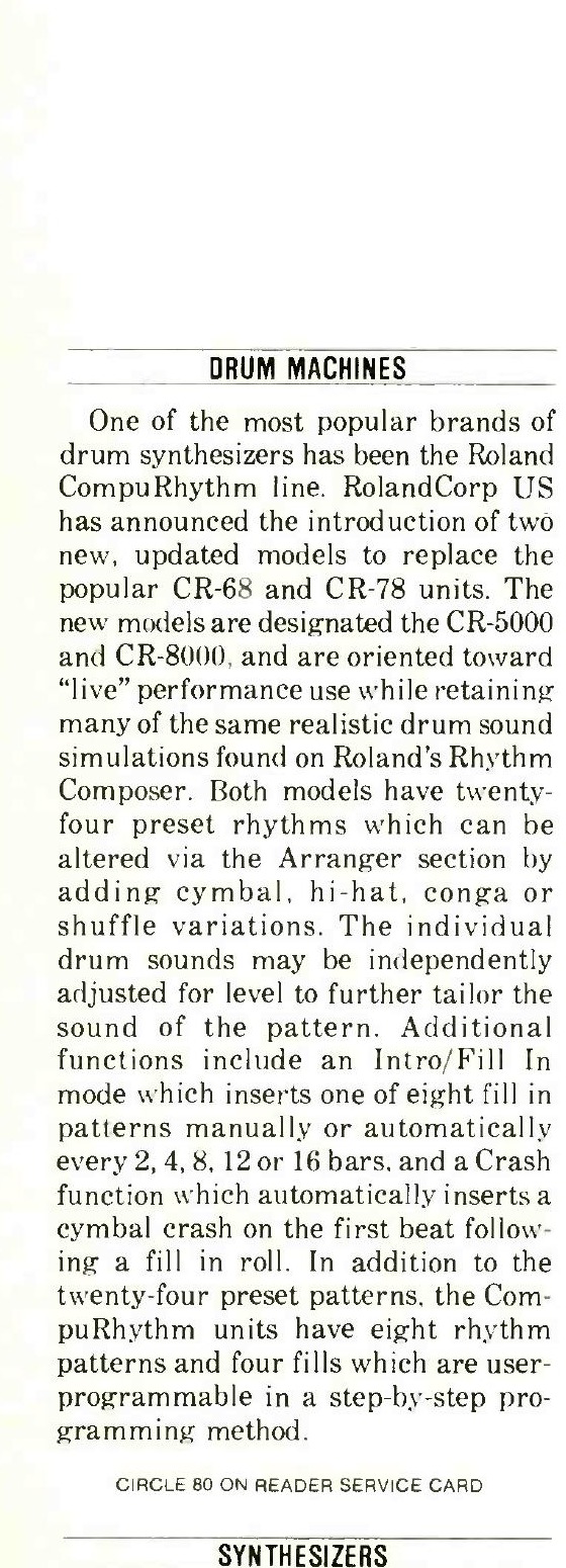Modern Recording 1982 notice for the succeeding CompuRhythm models