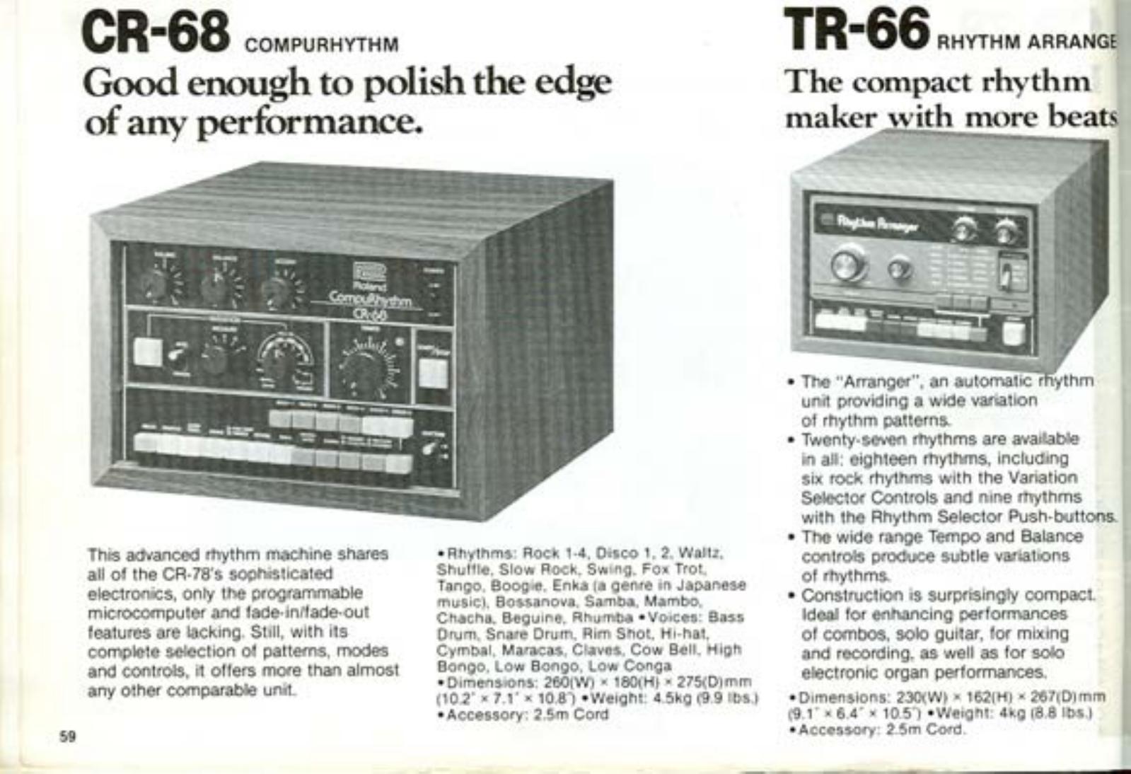 Cr68 Tr66 Roland Catalog 1981
