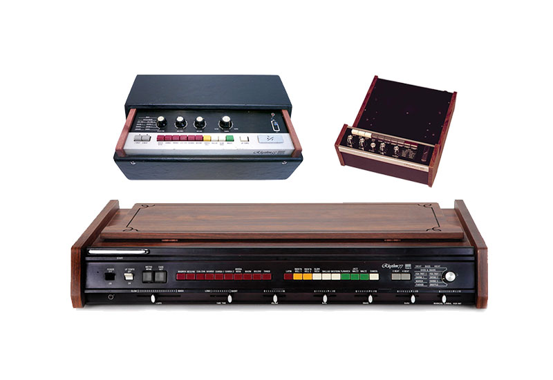 Official Roland image grouping its first 1972 rhythm instruments