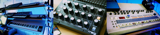 Hardfloor studio equipment including multiple Roland TB-303 Bass Lines