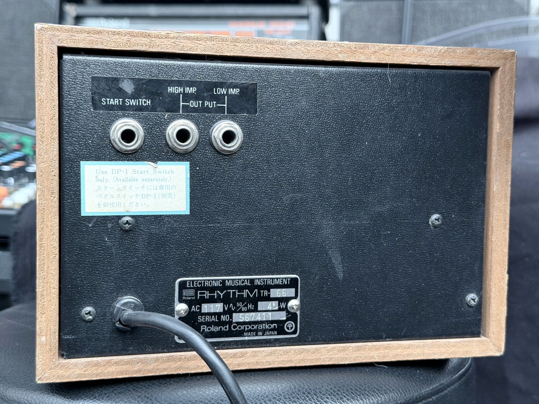 Complete rear panel of the Big Beat Collection TR-66