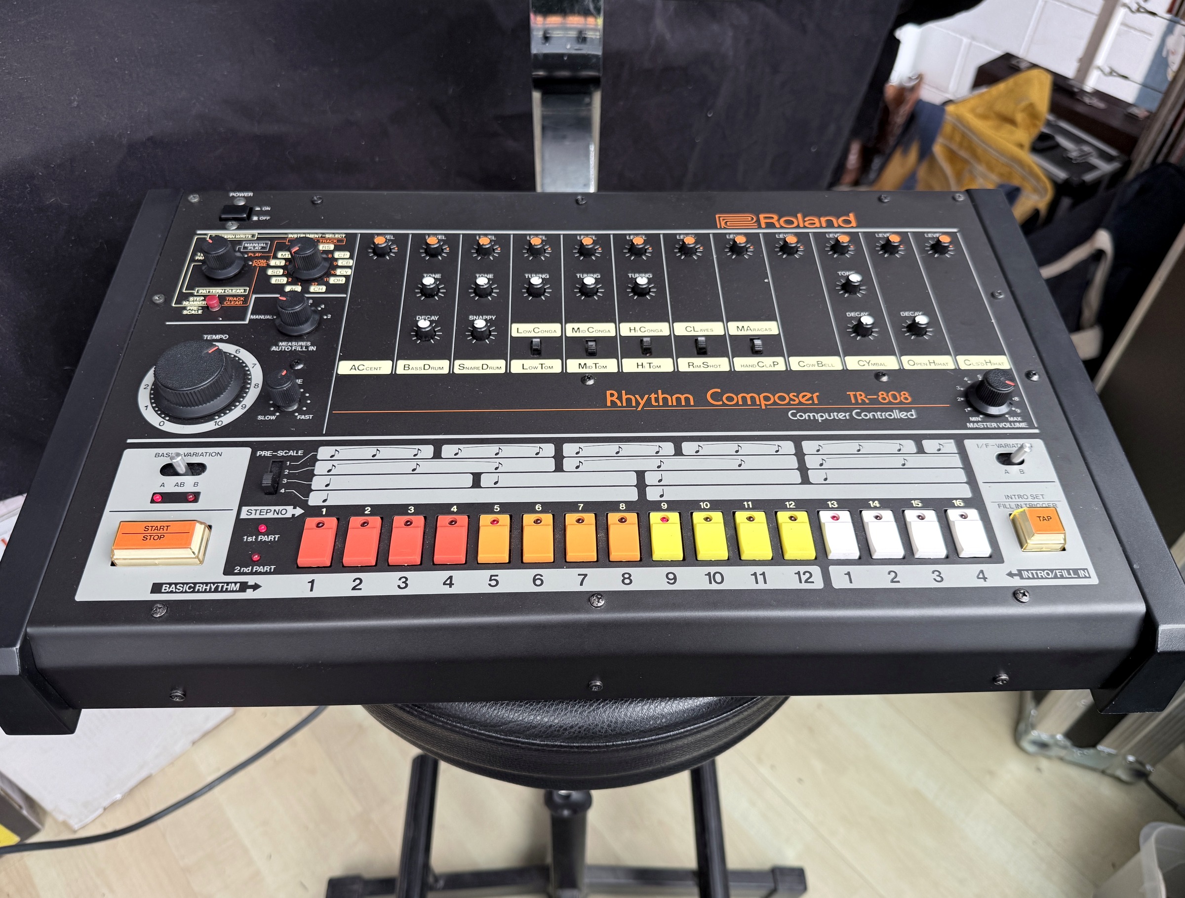 Whole TR-808 photographed in its collection workspace