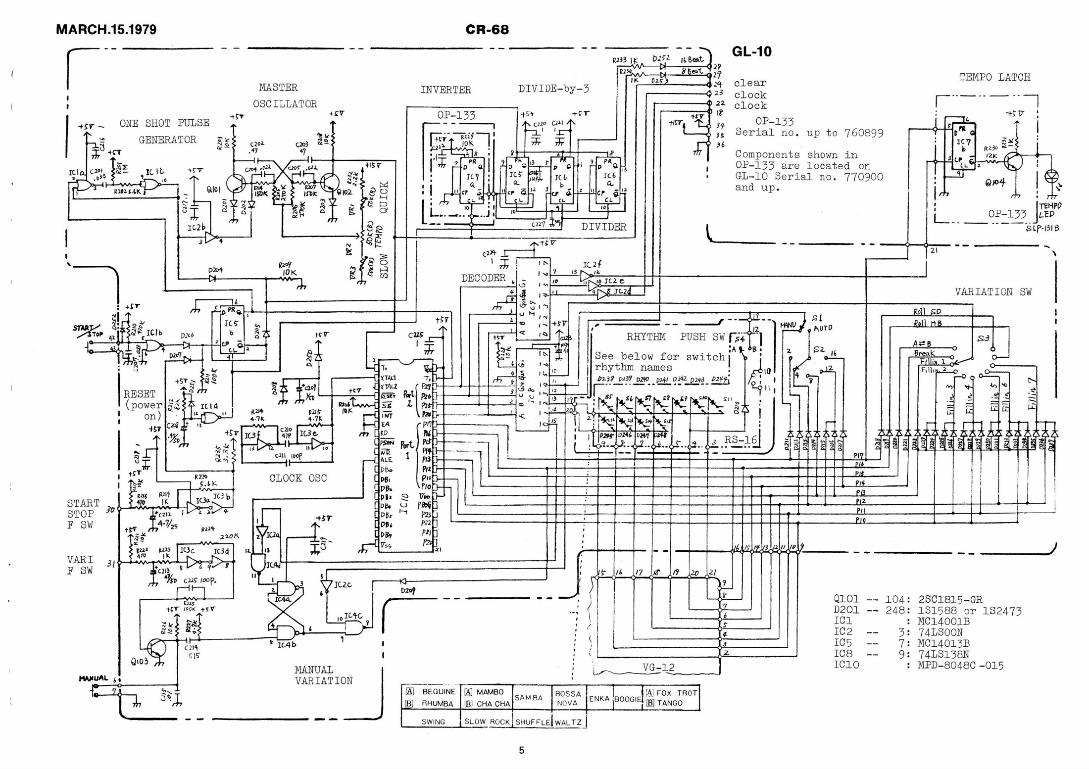 Roland CR-68 service master schematic