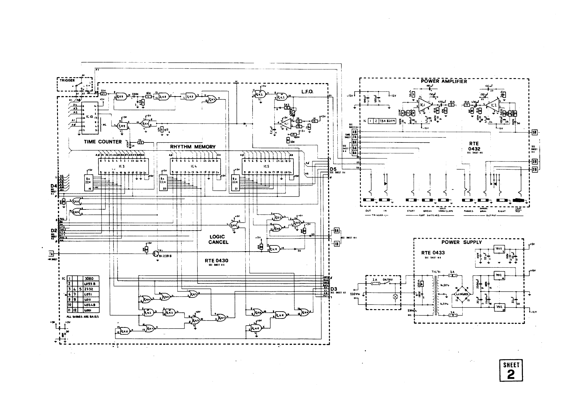 Viscount R64 code 803080 — rhythm-memory and control diagram