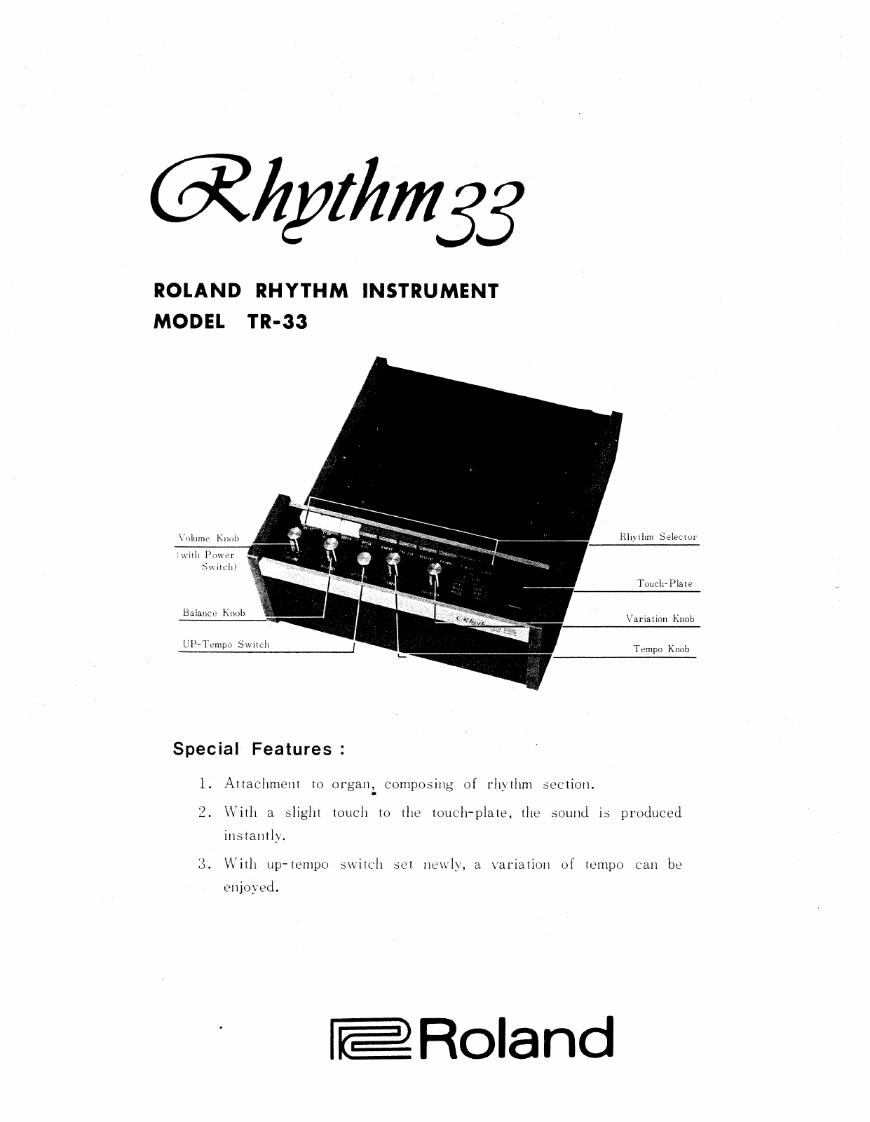 Roland · Rhythm Arranger cover · owner’s manual, PDF page 1