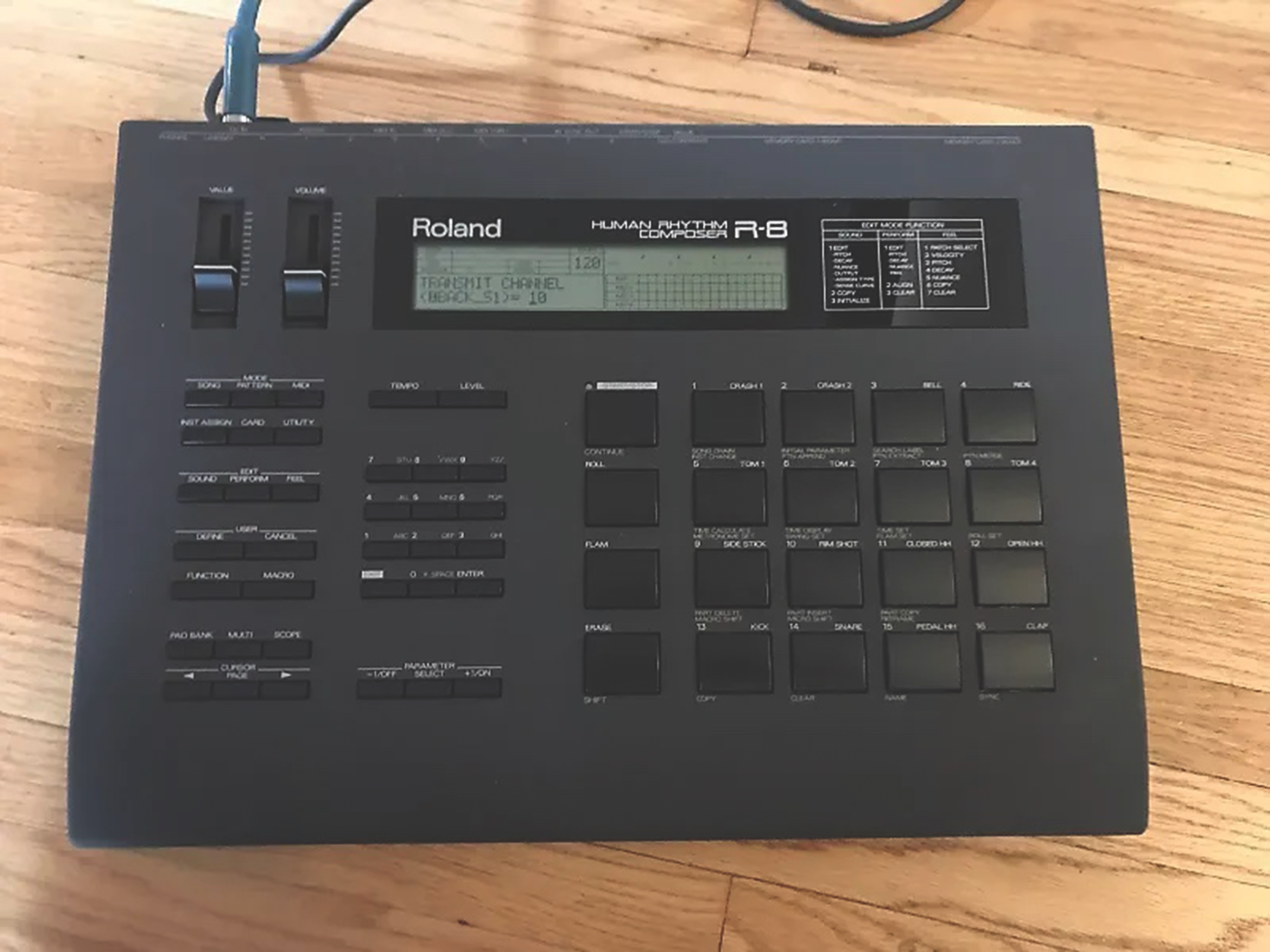 Roland R-8 drum machine, photographed for Future Music.