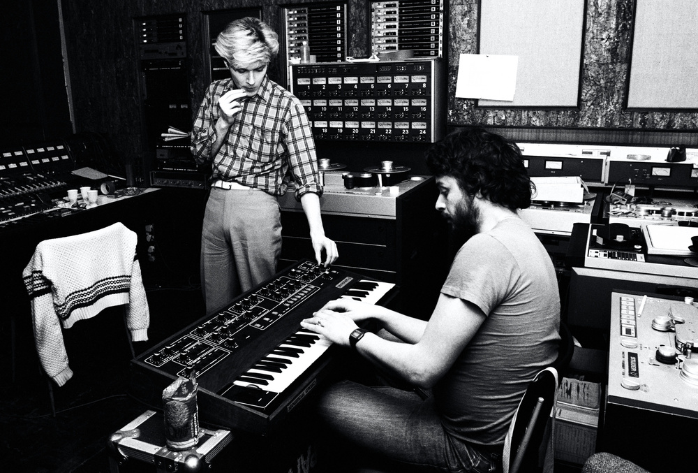 David Sylvian with co-producer Steve Nye during the Tin Drum sessions.