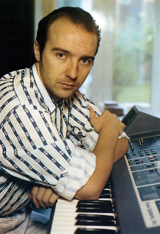 Midge Ure photographed by Ralph Denyer for Sound On Sound, November 1985.