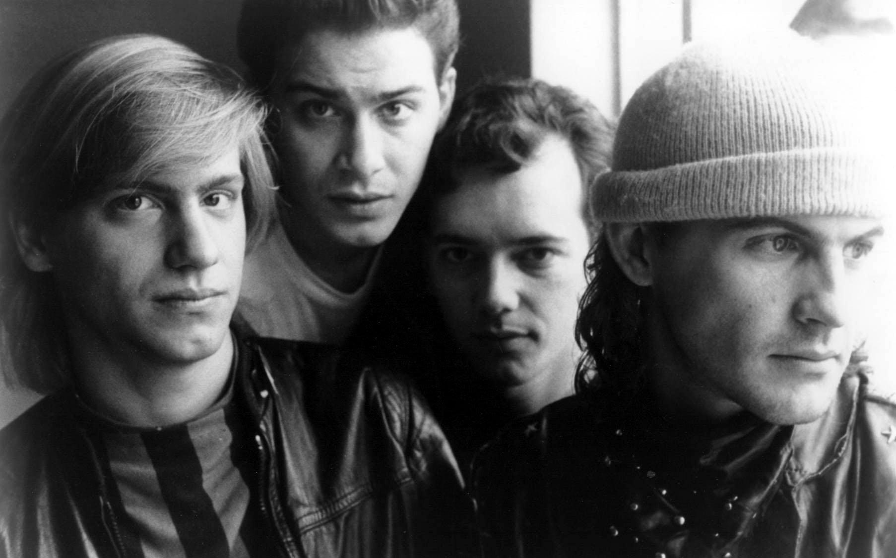 Men Without Hats in a monochrome promotional portrait published by the Recording Academy.