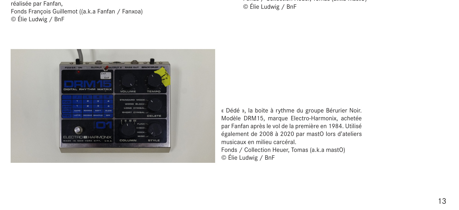 Bérurier Noir’s “Dédé” DRM15 in the BnF press dossier