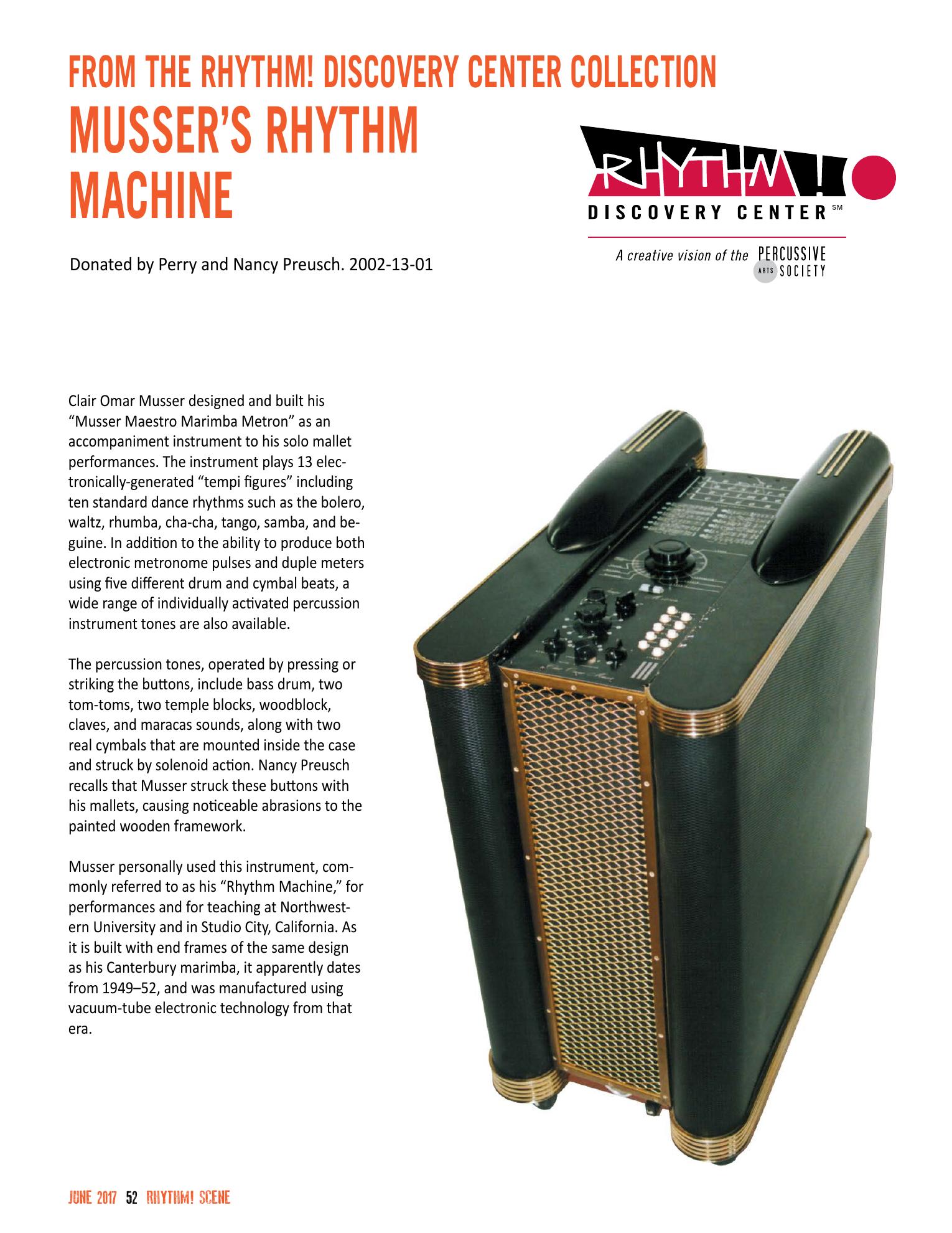 Rhythm! Scene — Musser’s Rhythm Machine