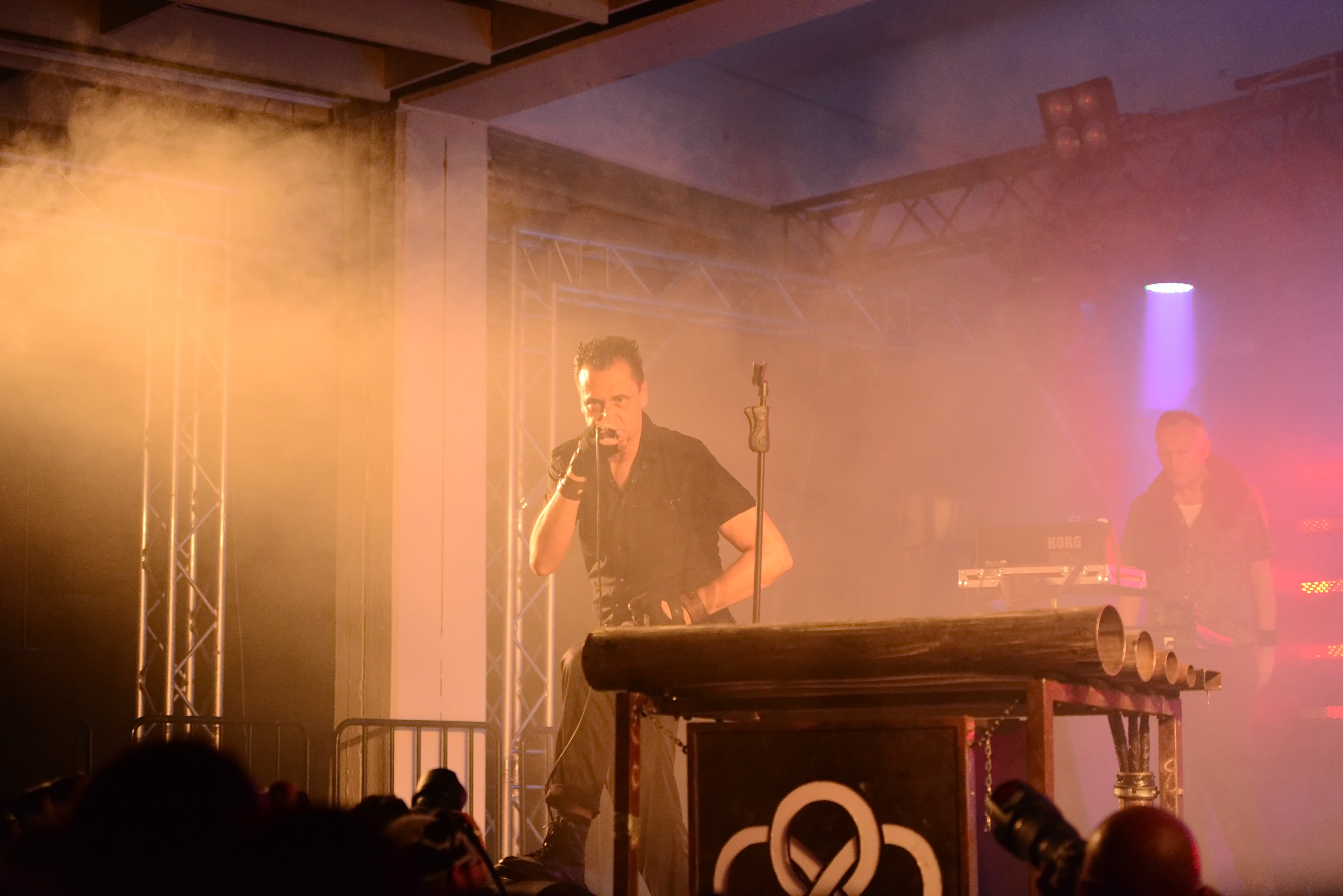 Die Krupps performing at the Amphi Festival in 2014.
