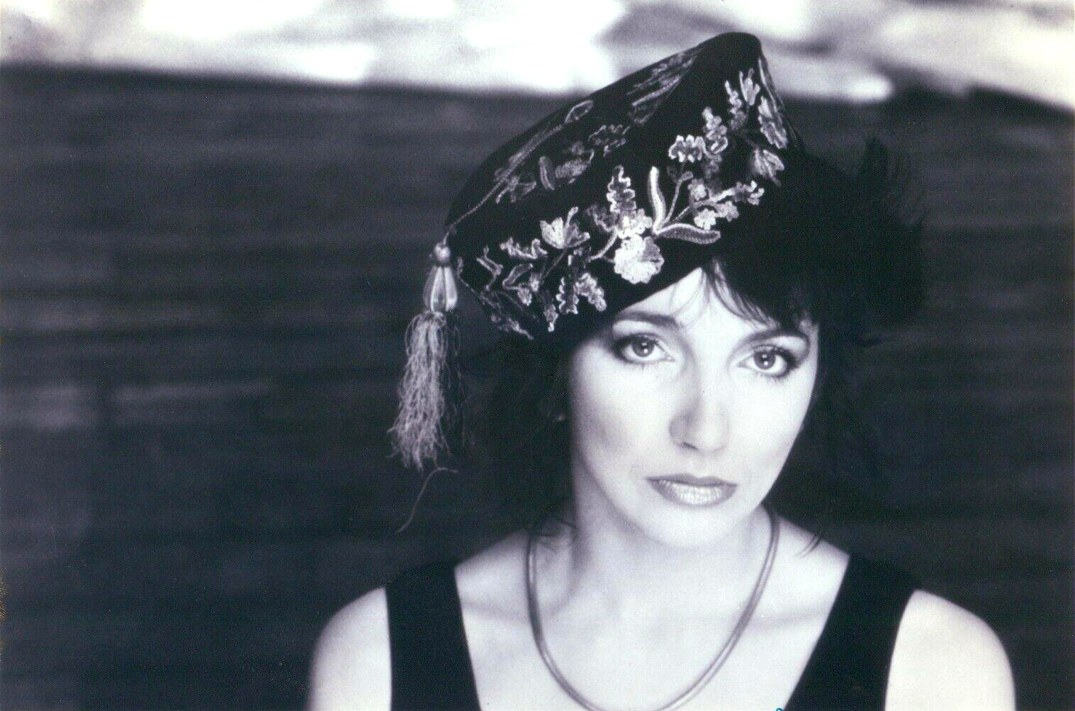 Kate Bush in a 1985 Hounds of Love publicity photograph by Guido Harari.