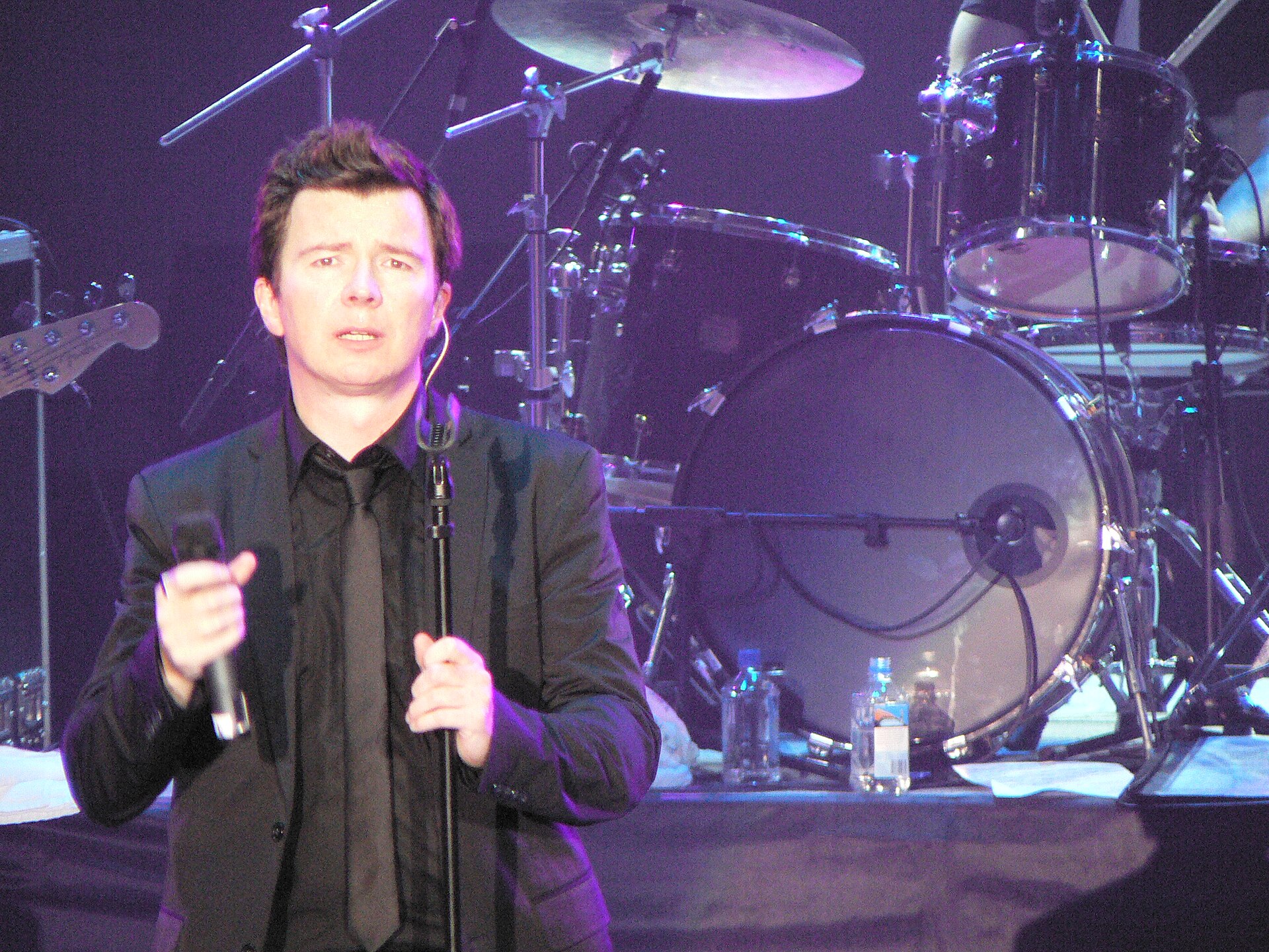 Rick Astley performing in Singapore in 2008.