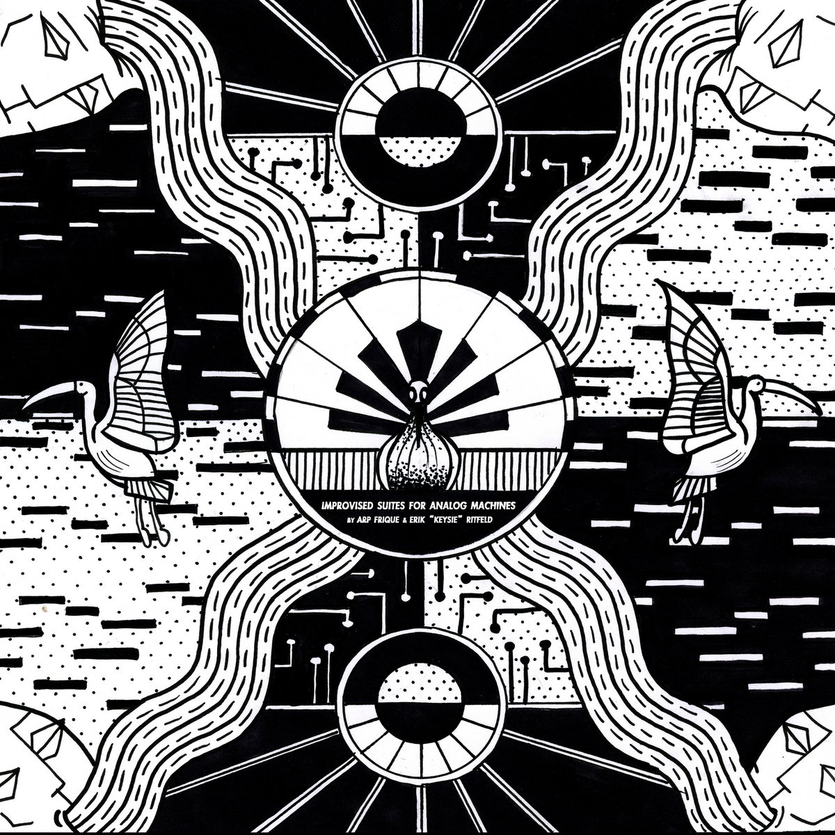 Cover artwork for Arp Frique & Erik “Keysie” Ritfeld — Improvised Suites For Analog Machines.