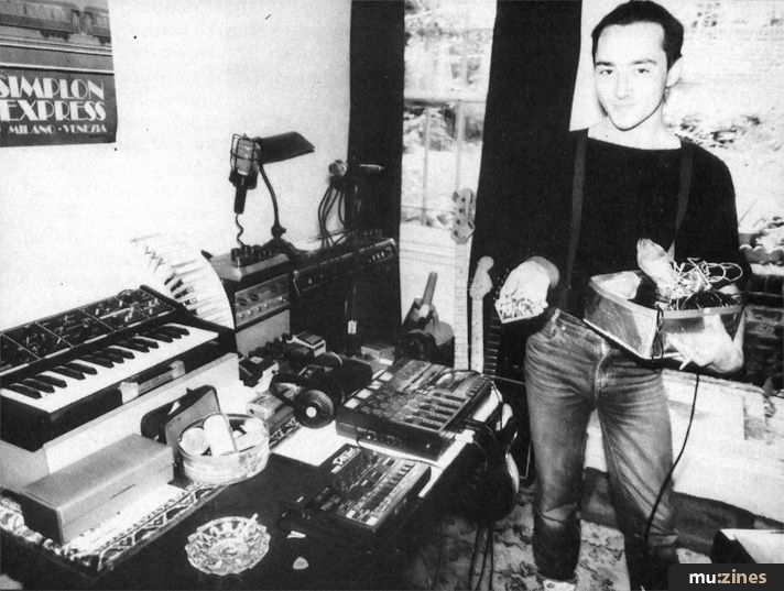 Sam-I-Am’s Mike Church and Kathy McDonald in their home studio, photographed for International Musician in 1986.