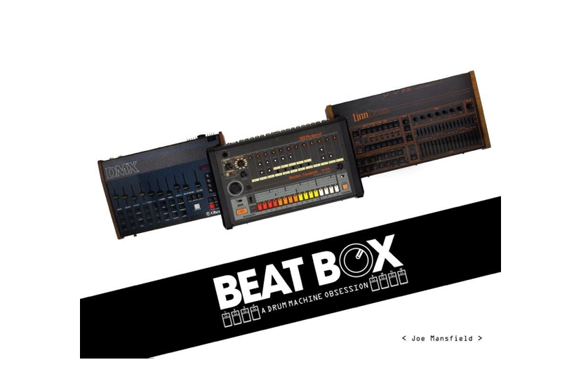 Joe Mansfield’s Beat Box graphic, showing an Oberheim DMX, Roland CR-78 and Linn drum machine.