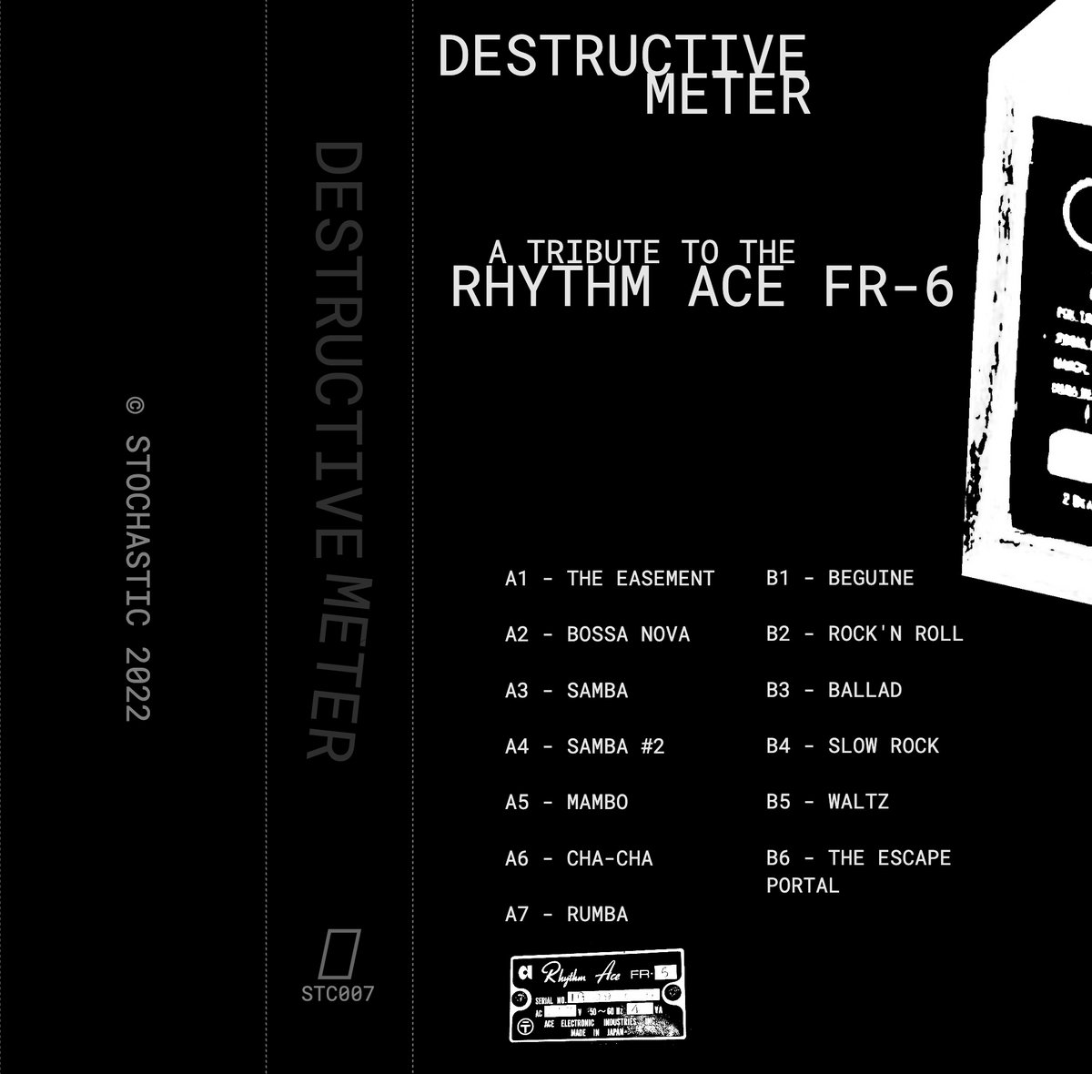 Artwork for Stochastic Tapes’ Destructive Meter: A Tribute to the Rhythm Ace.