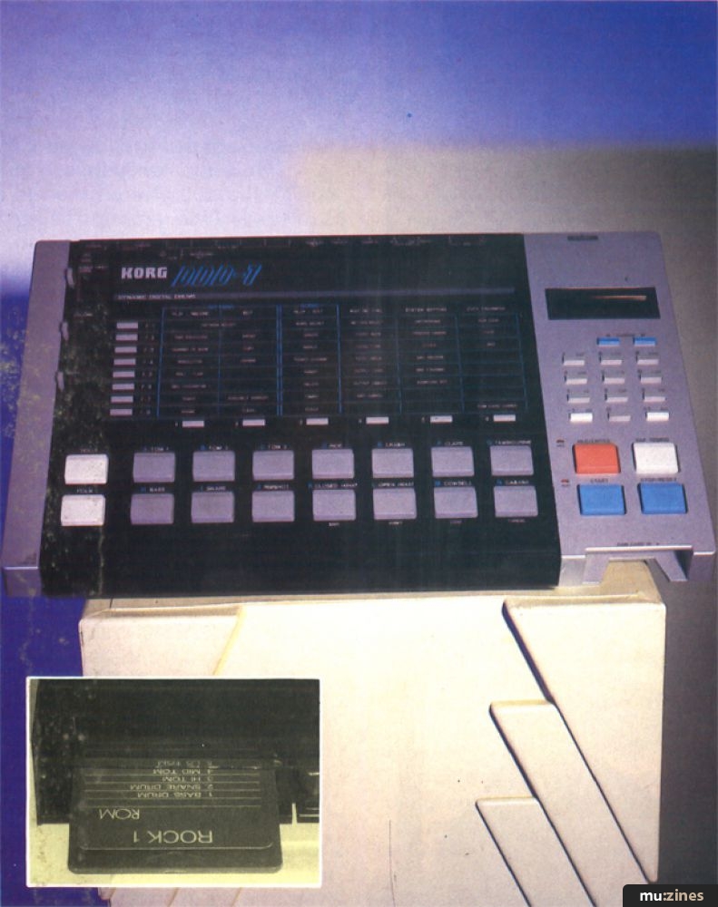 Korg DDD-1 period photograph with ROM-card inset