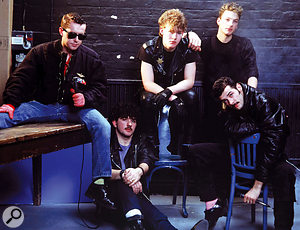 Frankie Goes to Hollywood in studio context, from the Retna / Michael Putland photographs reproduced with the cited Relax production account.