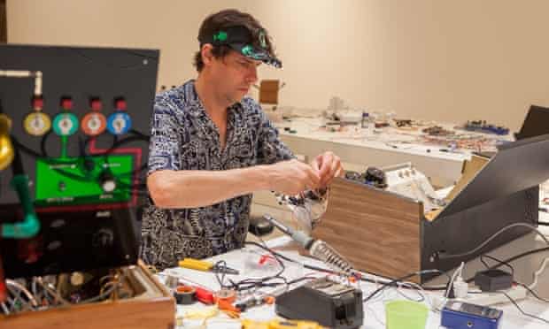 Quintron at work on an invention