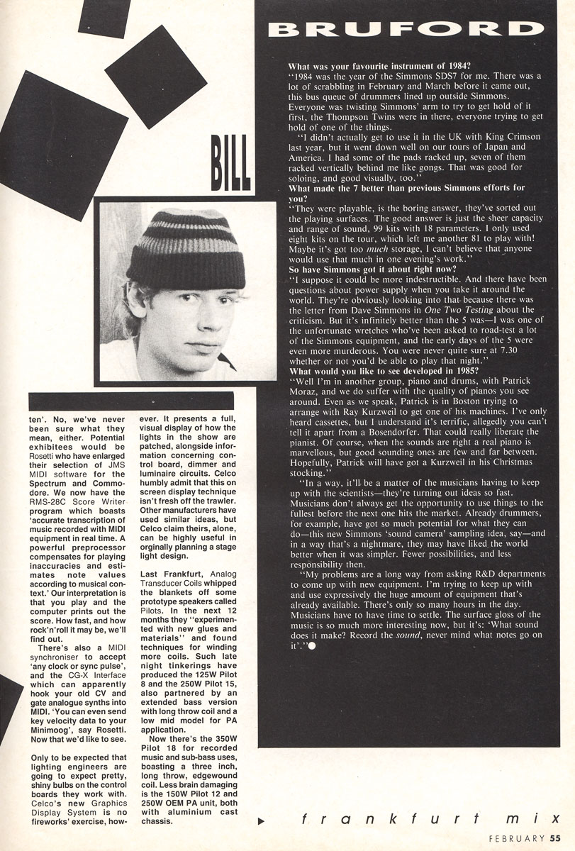 Bill Bruford on the Simmons SDS7