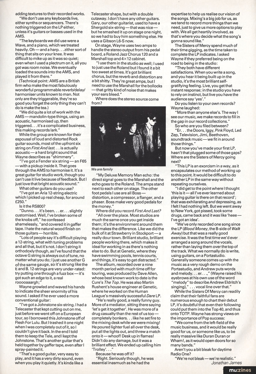 Sisters of Mercy / Wayne Hussey — “Sister Wayne”, continued
