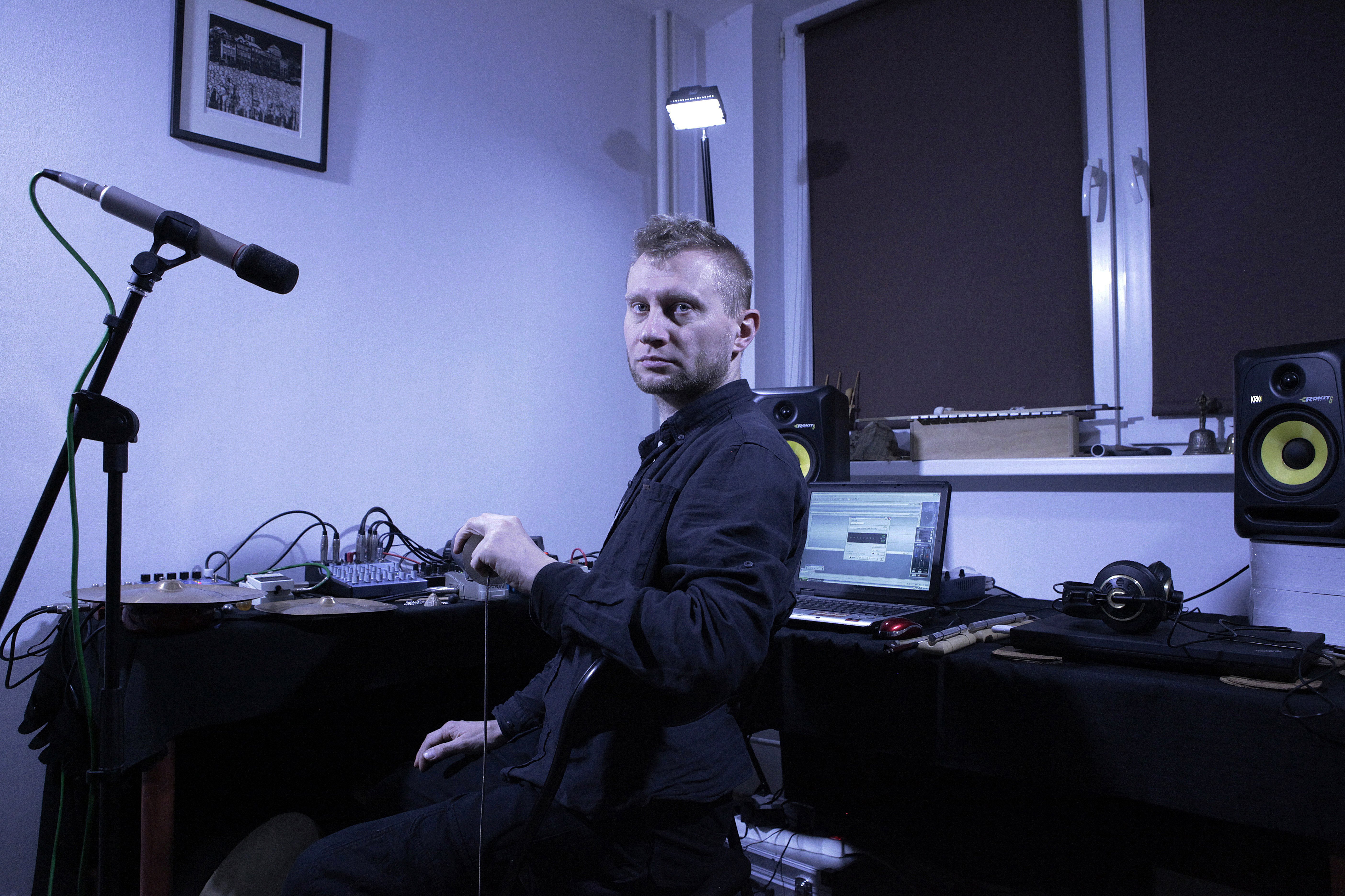 Rafał Iwański in his studio.