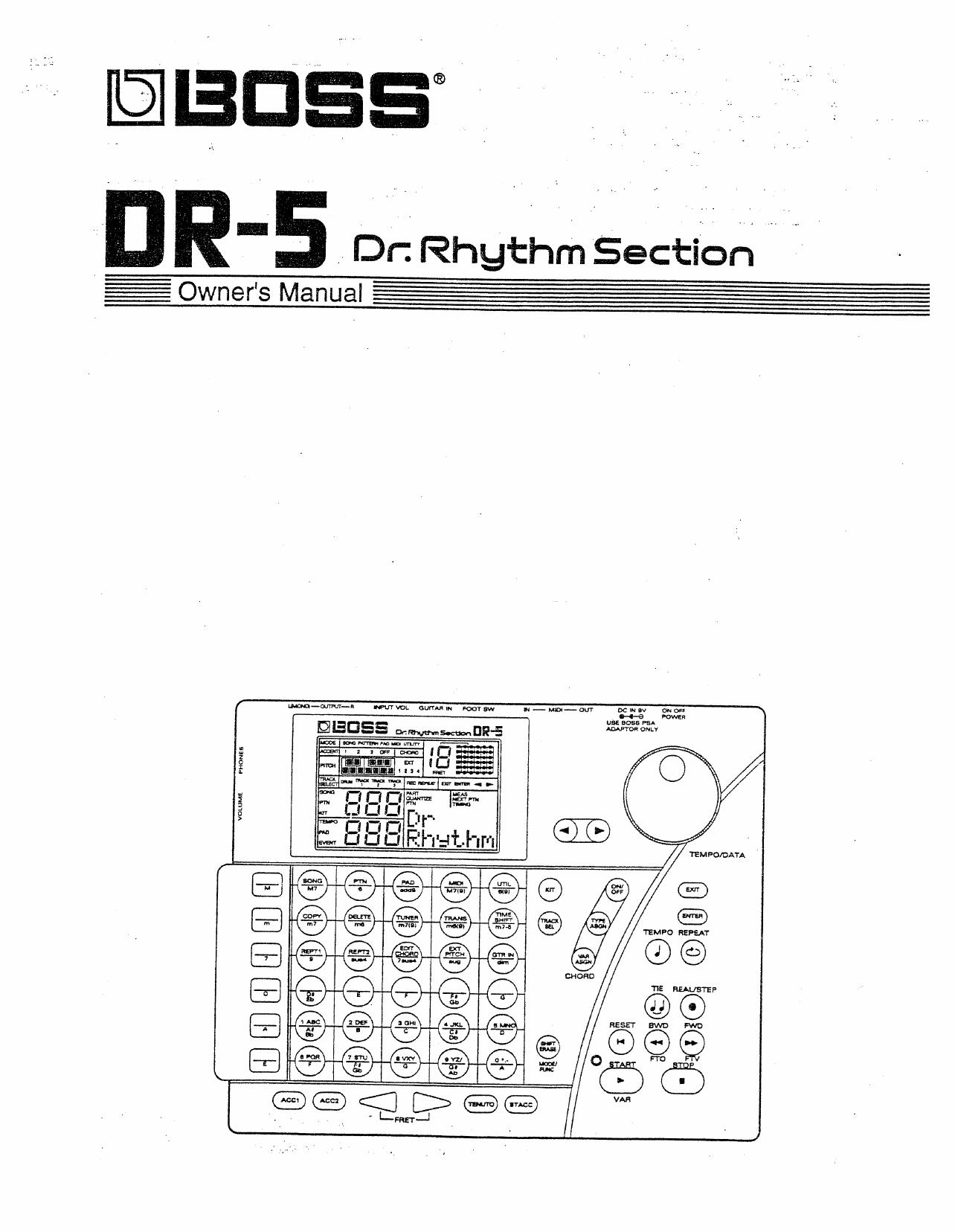 BOSS DR-5 Dr. Rhythm Section owner’s manual