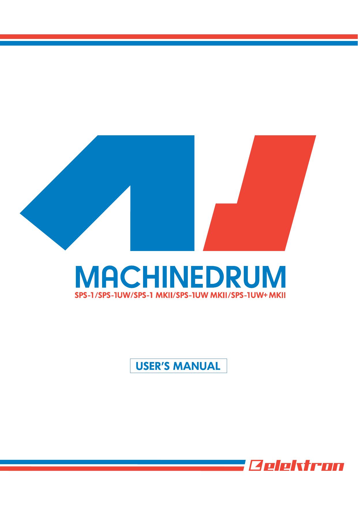 Elektron Machinedrum SPS-1UW MKII owner’s manual