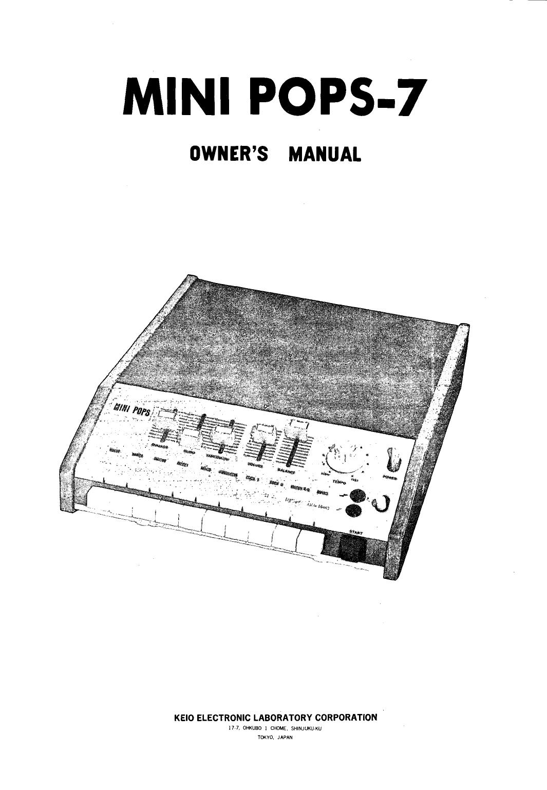 Korg Mini Pops 7 owner’s manual