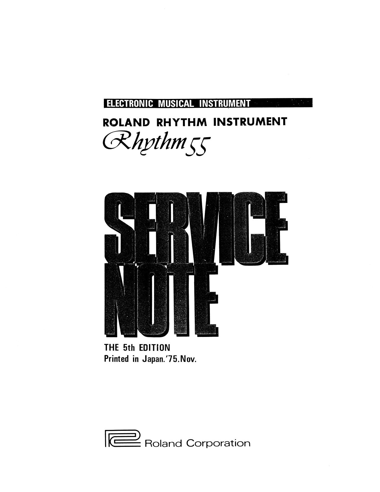 Roland TR-55 service manual