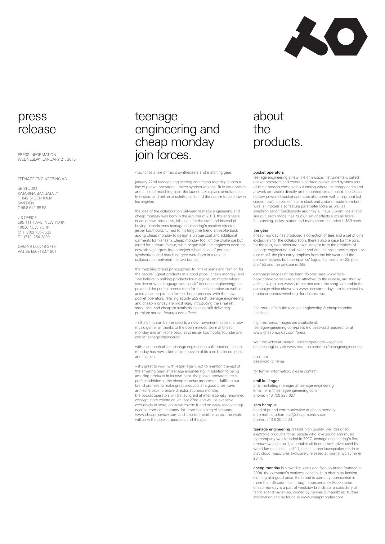 teenage engineering PO-12 rhythm press sheet