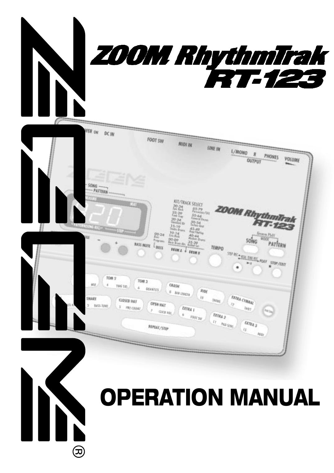 Zoom RhythmTrak RT-123 owner’s manual