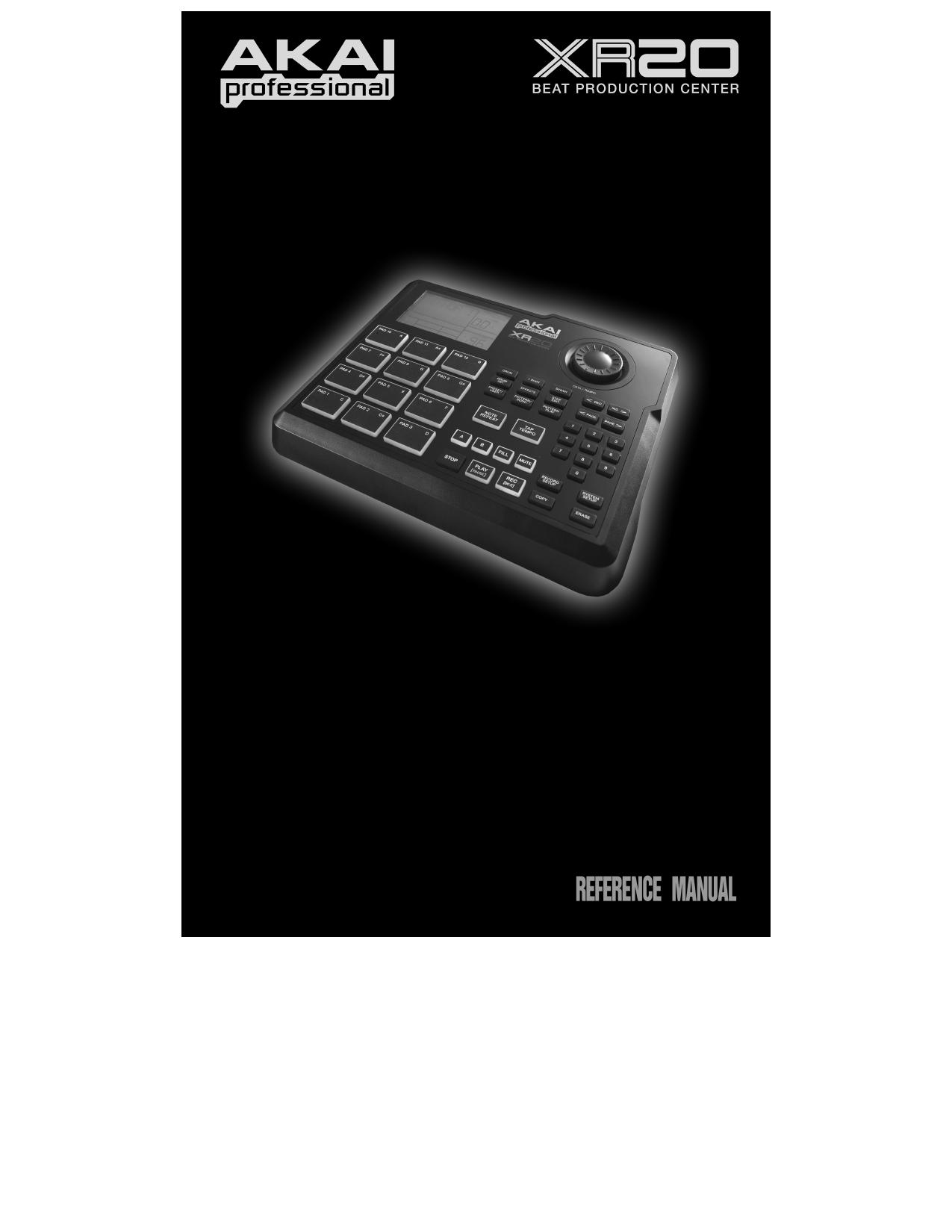 Akai XR20 Reference Manual v1.3