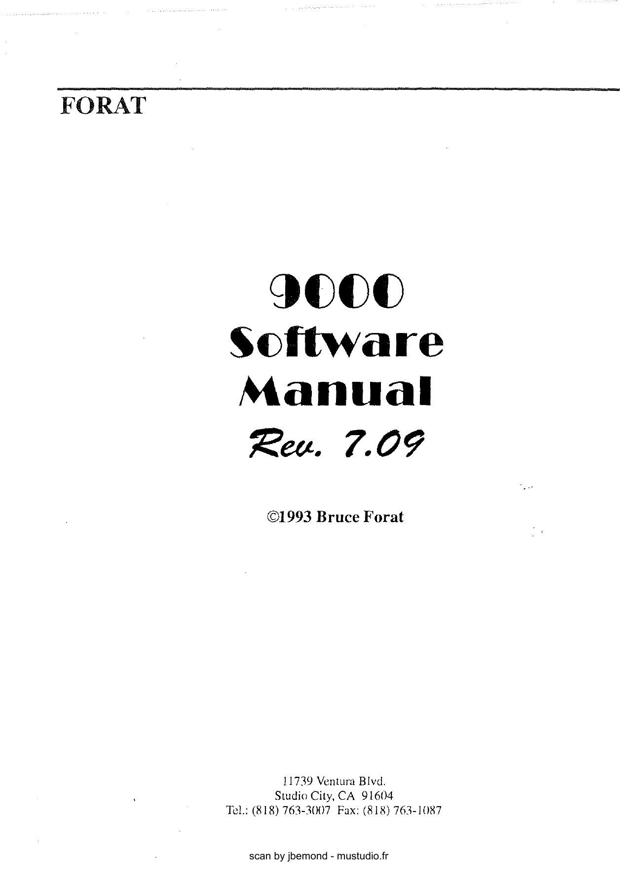 Forat F-9000 User Manual
