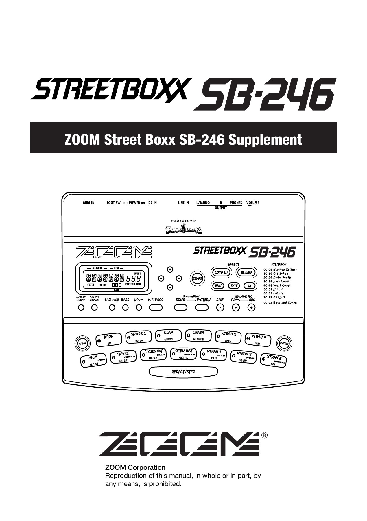 Zoom StreetBoxx SB-246 supplement