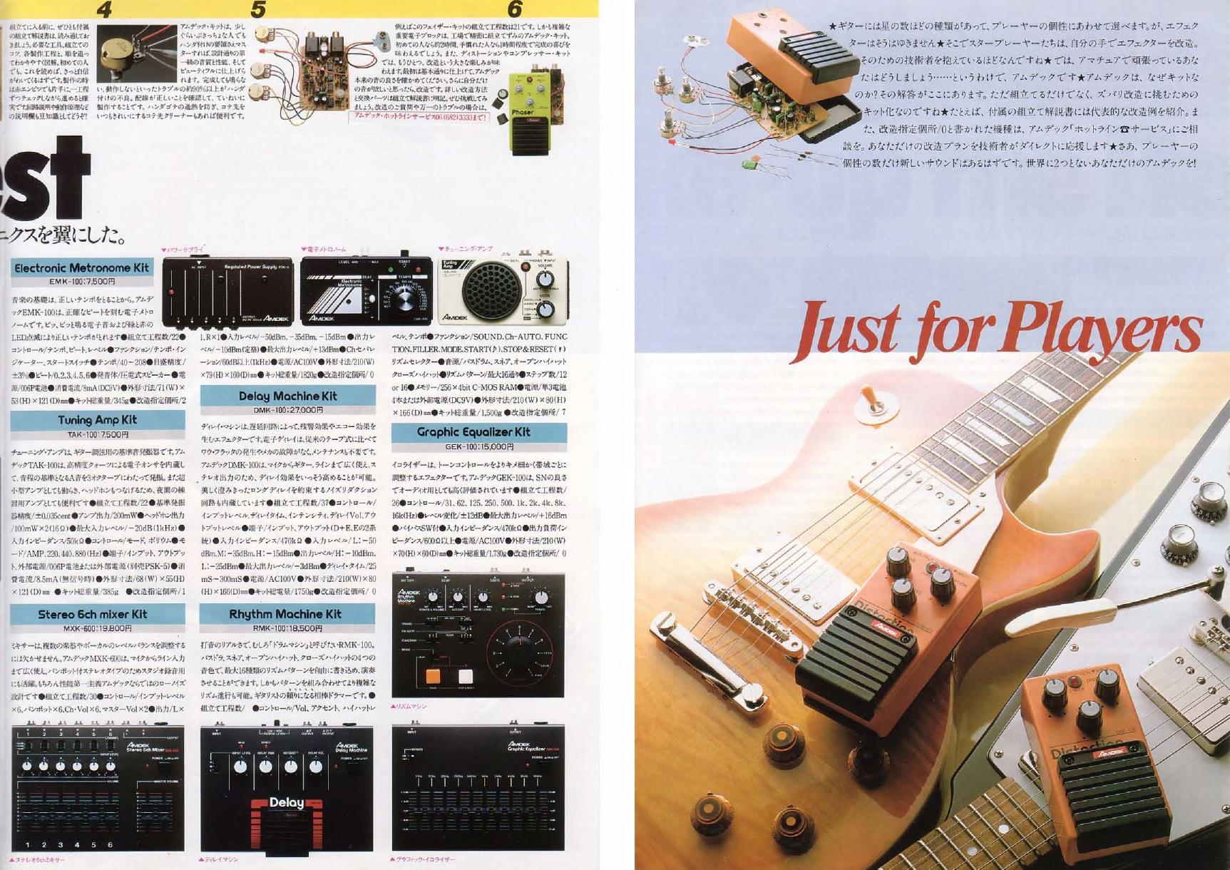 RMK-100 product detail from Amdek’s circa-1982 kit catalogue.
