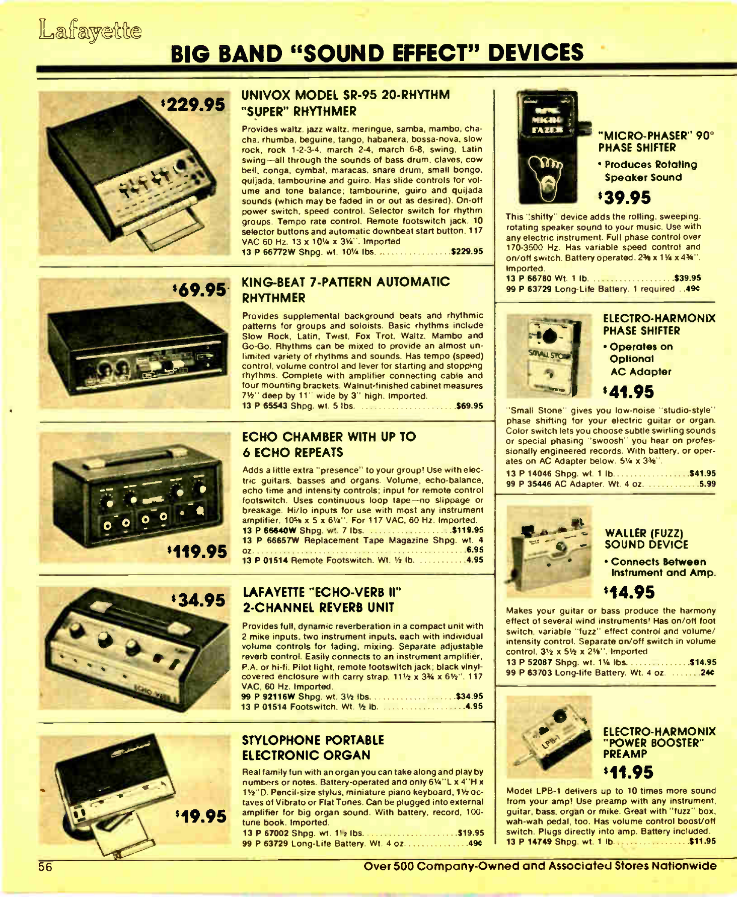 King-Beat product image and $69.95 price from Lafayette’s 1977 catalogue.