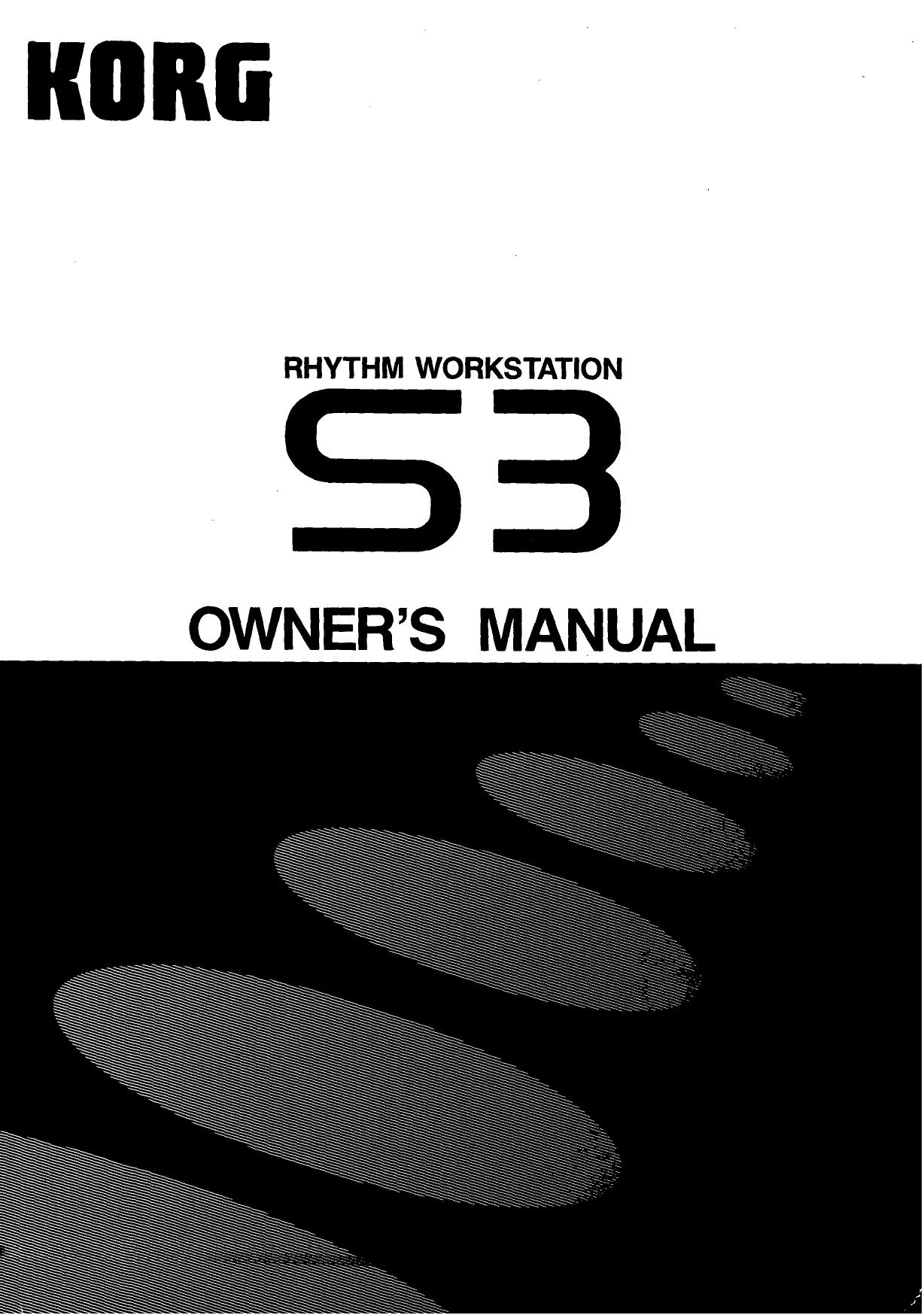 Korg S3 owner’s manual cover