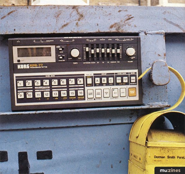 Korg KPR-77. One Two Testing, via mu:zines.