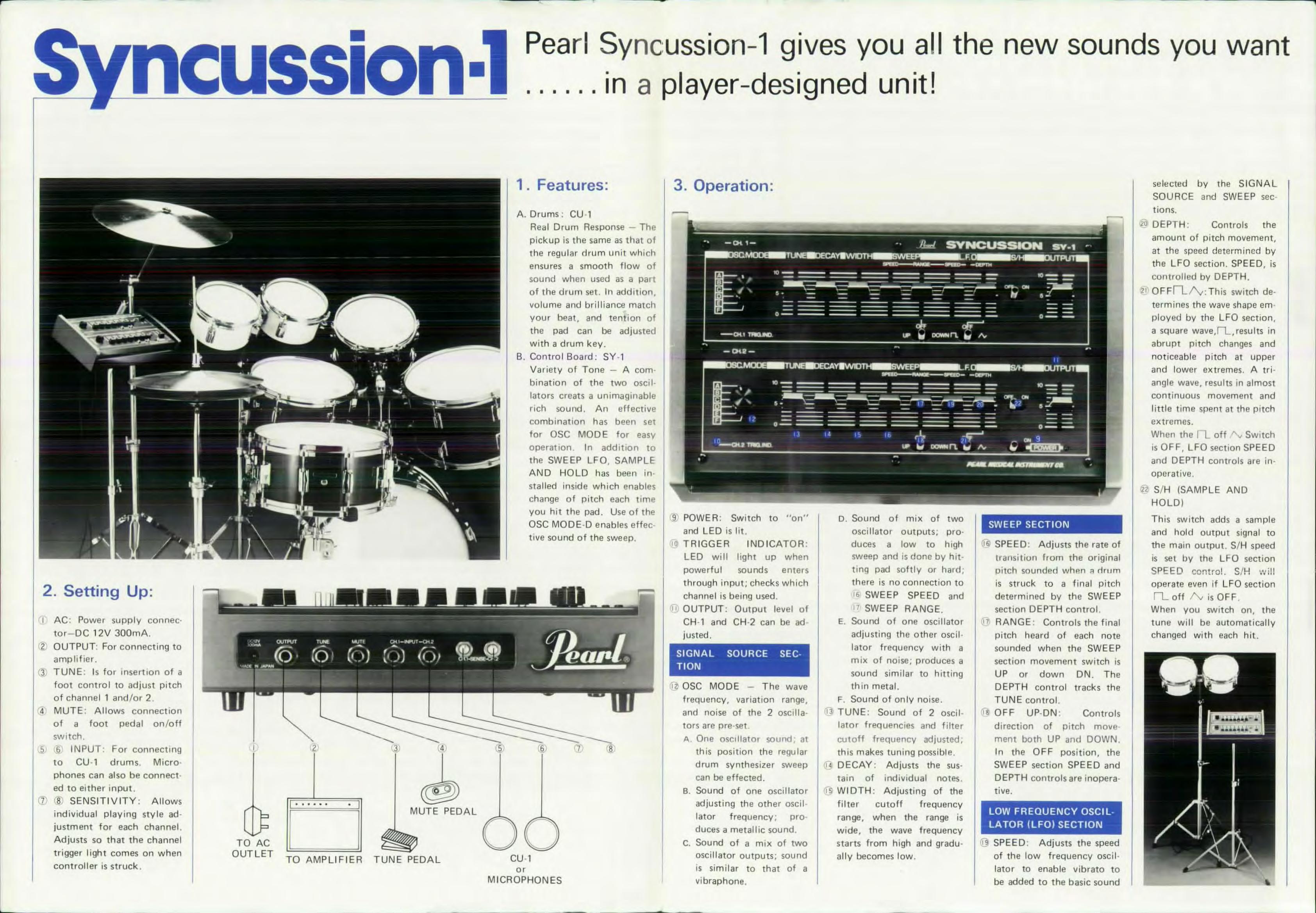 Pearl Syncussion-1: SY-1 control board and connections