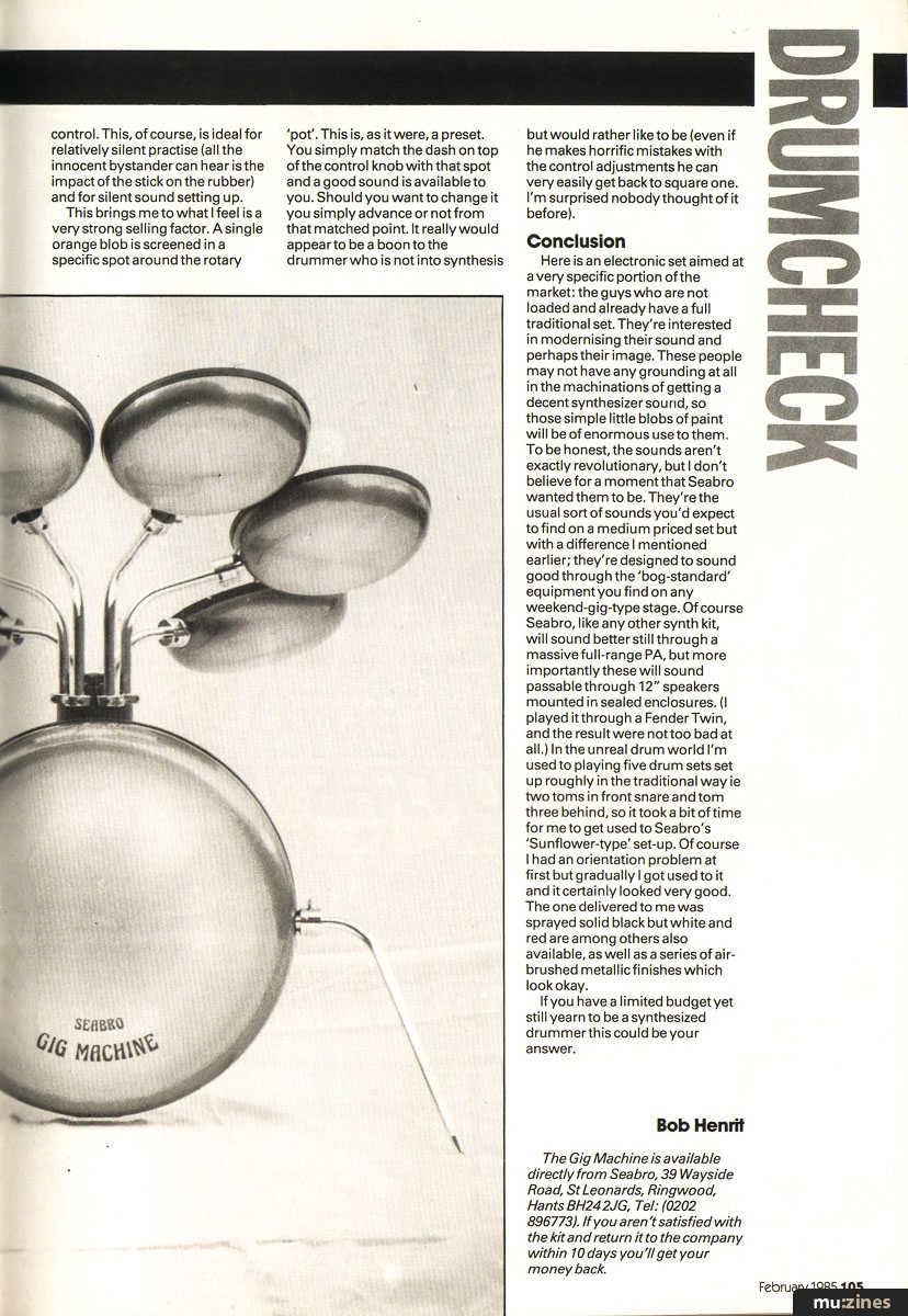 Seabro Gig Machine in International Musician review context